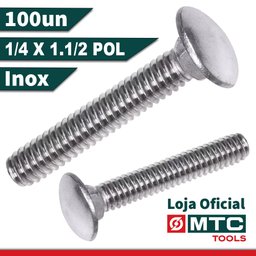 PARAFUSO FRANCÊS 1/4 X 1.1/2 UNC AÇO INOX - 100PÇS - 3