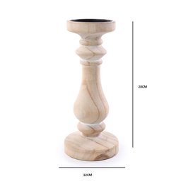 Castical Decorativo em Madeira Natural 12x28x12cm - 3