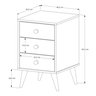 Mesa de Cabeceira 3 Gavetas Mdf Retro Pés em Madeira Agata:branco Nature - 2