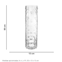 Ver imagem 2 de Vaso Decorativo de Vidro Transparente 50x13x13cm Enfeite Sala Mesa Estante
