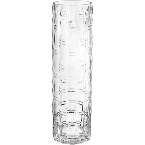 Vaso Decorativo de Vidro Transparente 50x13x13cm Enfeite Sala Mesa Estante