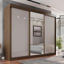 Ver imagem 6 de Guarda Roupa Casal 100% Mdf 3 Portas de Correr 6 Gavetas com Espelho Central Fênix - Mais Móveis