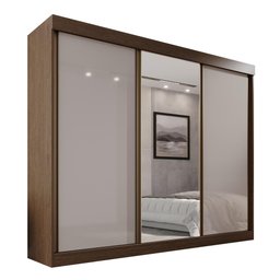 Guarda Roupa Casal 100% Mdf 3 Portas de Correr 6 Gavetas com Espelho Central Fênix - Mais Móveis - 5