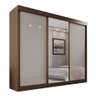 Guarda Roupa Casal 100% Mdf 3 Portas de Correr 6 Gavetas com Espelho Central Fênix - Mais Móveis - 5