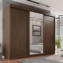 Ver imagem 4 de Guarda Roupa Casal 100% Mdf 3 Portas de Correr 6 Gavetas com Espelho Central Fênix - Mais Móveis