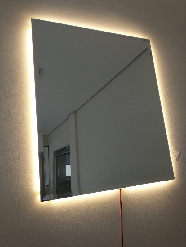 Espelho Lapidado Bisotê Iluminado com LED quente - 30x50cm - 4