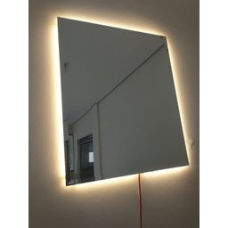 Espelho Lapidado Bisotê Iluminado com LED quente - 30x50cm - 4