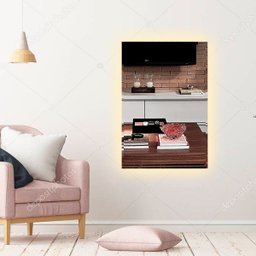 Espelho Lapidado Bisotê Iluminado com LED quente - 30x50cm - 5