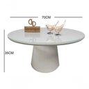 Ver imagem 2 de Mesa de Centro Base Cone Laqueada Redondo Vidro MDF 70cm Decoraper