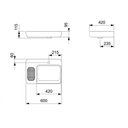 Ver imagem 6 de Cuba de Apoio Roca Infinity 60x42 A327273000 Retangular com Mesa e Válvula Oculta Branca