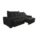 Ver mais imagens de Sofá de Courino Retrátil e Reclinável 2,35m Cama inBox Bourbon SoftGel D40 Preto