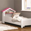 Ver imagem 5 de Quarto Infantil Mini Cama Casinha e Estante Casinha - Ofertamo - Branco/Rosa