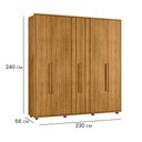 Ver imagem 4 de Guarda Roupa Casal Veronese 6 Portas de Giro 4 Gavetas MDP Cumaru Pallazio