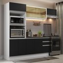 Ver imagem 1 de Armário de Cozinha Completa 100% MDF 250cm Branco/Preto Acordes Madesa 04