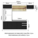 Ver imagem 4 de Armário de Cozinha Completa 100% MDF 250cm Branco/Preto Acordes Madesa 04