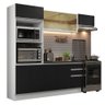 Armário de Cozinha Completa 100% MDF 250cm Branco/Preto Acordes Madesa 04 - 3