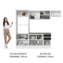 Ver imagem 6 de Armário de Cozinha Completa 100% MDF 250cm Branco/Preto Acordes Madesa 04