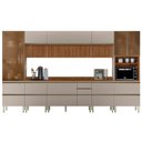 Ver imagem 1 de Cozinha Modulada Proença 8 Peças com Paneleiro 1 Forno e Balcão 120cm Nogueira Touch/nude Prime