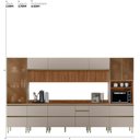 Ver imagem 7 de Cozinha Modulada Proença 8 Peças com Paneleiro 1 Forno e Balcão 120cm Nogueira Touch/nude Prime