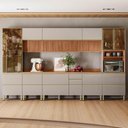 Ver imagem 2 de Cozinha Modulada Proença 8 Peças com Paneleiro 1 Forno e Balcão 120cm Nogueira Touch/nude Prime