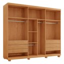 Ver imagem 5 de Guarda-Roupa Casal 100% MDF 6 Portas e 6 Gavetas com Pés 273cm Multimóveis CR35531 Madeirado/Off