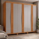 Ver imagem 1 de Guarda-Roupa Casal 100% MDF 6 Portas e 6 Gavetas com Pés 273cm Multimóveis CR35531 Madeirado/Off