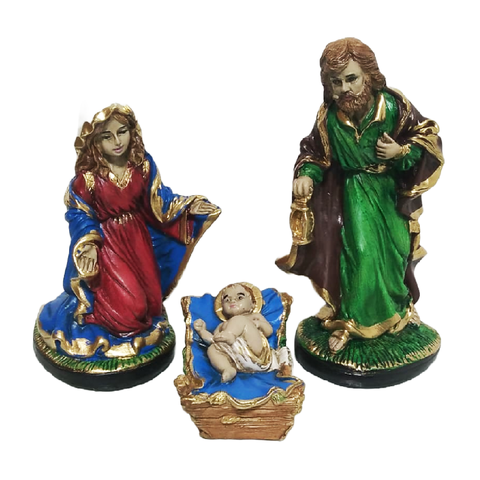 Presepio Natalino Italiano 20cm Enfeite 3 Peças Gesso