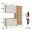 Ver imagem 7 de Cozinha Compacta 100 MDF 3 Peças com Cristaleira 190cm Aura Luciane Móveis