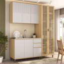 Ver imagem 1 de Cozinha Compacta 100 MDF 3 Peças com Cristaleira 190cm Aura Luciane Móveis
