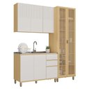 Ver imagem 5 de Cozinha Compacta 100 MDF 3 Peças com Cristaleira 190cm Aura Luciane Móveis