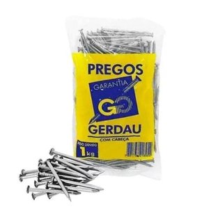 Prego Polido com Bolsa 1kg Gerdau Tamanho 19x36