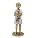 Ver imagem 1 de Escultura Menino com Gato Decorativa
