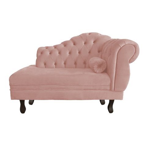 Recamier Larissa Lado Esquerdo 1,20 Cm Veludo Rosa - Montanaris Decor