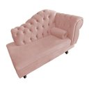 Ver imagem 3 de Recamier Larissa Lado Esquerdo 1,20 Cm Veludo Rosa - Montanaris Decor