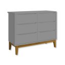 Ver imagem 4 de Quarto de Bebê Berço Mini Cama + Cômoda 6 Gavetas Classic Cinza Madeira