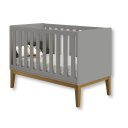 Ver imagem 3 de Quarto de Bebê Berço Mini Cama + Cômoda 6 Gavetas Classic Cinza Madeira