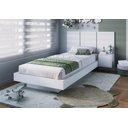 Ver imagem 2 de Cama Solteiro Suspensa com Cabeceira e Mesa 80/90 Zurique Branco