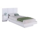 Ver imagem 1 de Cama Solteiro Suspensa com Cabeceira e Mesa 80/90 Zurique Branco