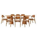 Ver imagem 2 de Sala de Jantar Mesa Noronha 220cm Tampo Laminado Canto Barril com 8 Cadeiras Solaris Gold