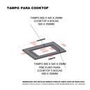 Ver imagem 4 de Tampo 80cm com Furo para Cooktop 4 Bocas 50cm X 35cm e Pré Furo Cooktop 5 Bocas 60cm X 35cm Luciane