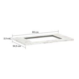 Tampo 80cm com Furo para Cooktop 4 Bocas 50cm X 35cm e Pré Furo Cooktop 5 Bocas 60cm X 35cm Luciane - 2