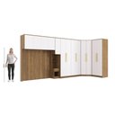 Ver imagem 2 de Quarto Modulado Adapt 13 Portas 7 Gavetas MDP Nogueira-Branco 659cm Kappesberg