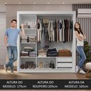 Ver imagem 6 de Guarda-roupa Casal 3 Portas de Correr com Espelho 2 Gavetas Branco Sublime Madesa