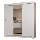 Ver imagem 3 de Guarda-roupa Casal 3 Portas de Correr com Espelho 2 Gavetas Branco Sublime Madesa
