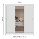 Ver imagem 4 de Guarda-roupa Casal 3 Portas de Correr com Espelho 2 Gavetas Branco Sublime Madesa