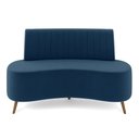 Ver imagem 2 de Sofá Living Decorativo 2 Lugares 1,60M Katara Azul Veludo G33 - Gran Belo