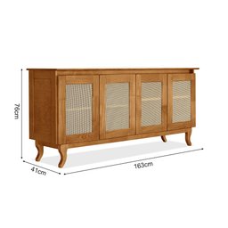 Buffet Aparador Madeira Vintage Luxo Tela 4p Deltan Imbuia - Atraente Móveis - 4