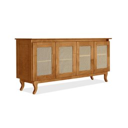 Buffet Aparador Madeira Vintage Luxo Tela 4p Deltan Imbuia - Atraente Móveis - 2
