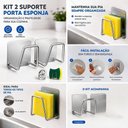 Ver imagem 2 de Dark Kit 2 Suportes Aço Inox para Esponja e Bucha de Pia