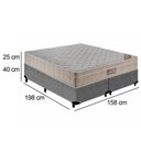 Ver imagem 3 de Cama Box Queen Bipartido Suede + Colchão Ortobom Airtech Molas Ensacadas 65x158x198 Cinza